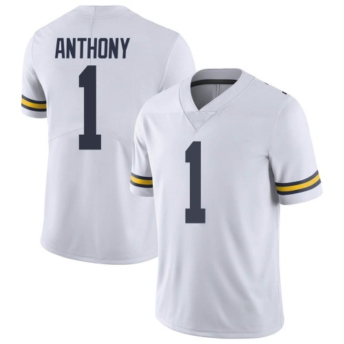 Andrel Anthony Michigan Wolverines Men's NCAA #1 White Limited Brand Jordan College Stitched Football Jersey NZB8154AQ
